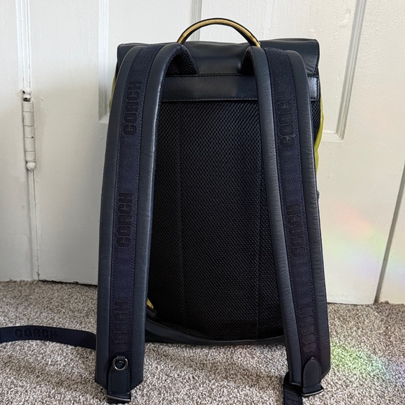 Coach Green and Blue Leather Backpack - Picture 4 of 7